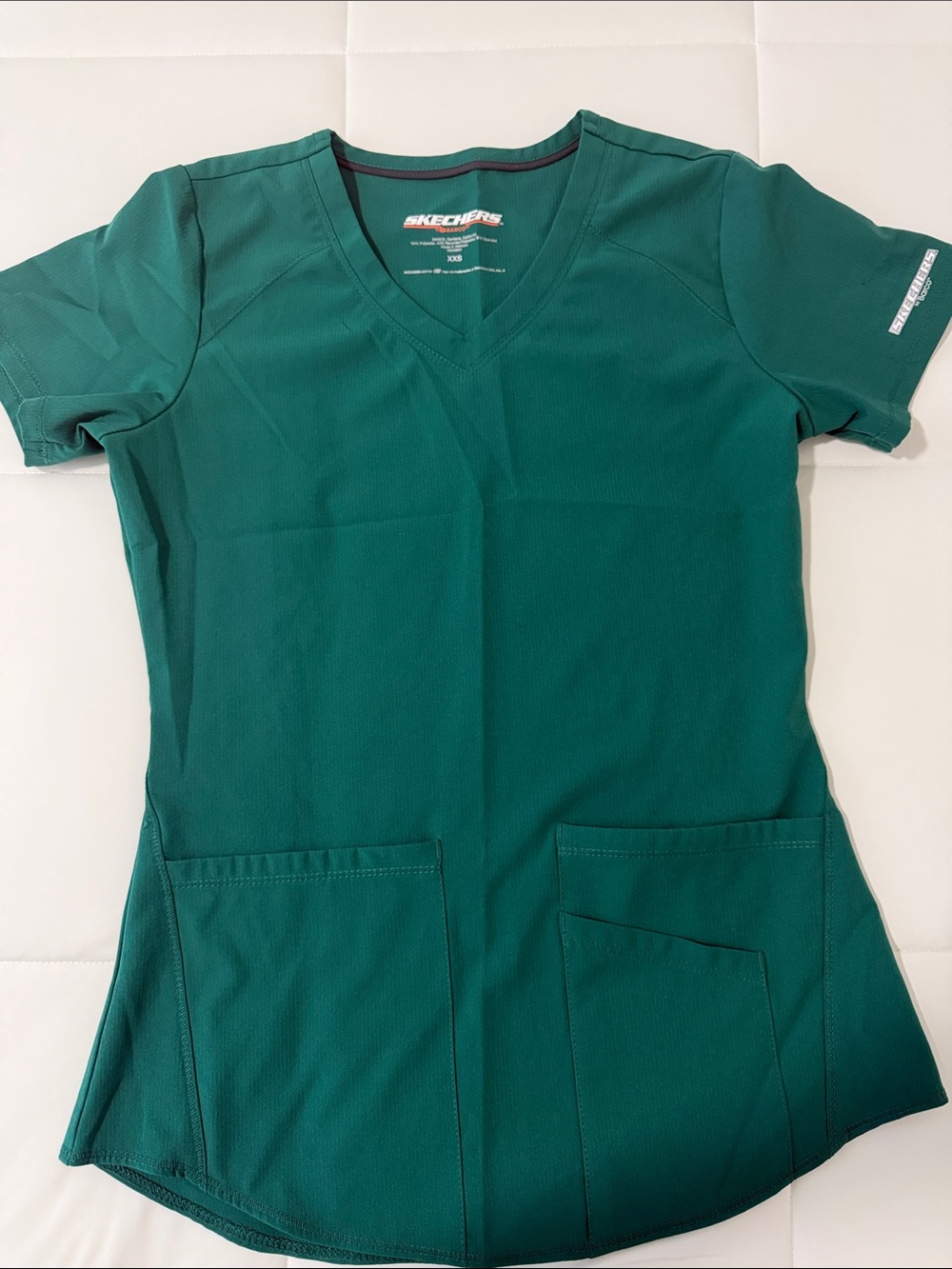 Skechers Women's V‑Neck Scrub Top in Hunter Green